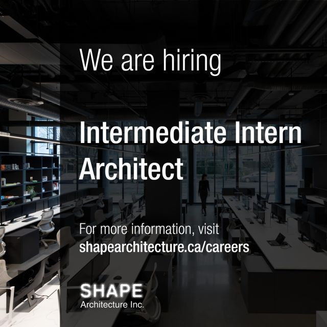 Join our award-winning firm and work with our growing team of talented architects and designers!⁠⁠ At SHAPE Architecture, we advocate for an open and collaborative work environment. We believe every voice matters because sharing our thoughts, experiences and viewpoints brings forth the best ideas. We offer mentorship, generous paid-time off, health benefits, flexibility, and work-life balance.⁠⁠

We are currently seeking Intermediate Intern Architects and Student Interns available to start immediately at our Vancouver Studio. As a diverse and growing studio, join us as we build an engaging, humane and sustainable future. In addition to the listed positions, we have more exciting career opportunities – see the link in our bio for all job listings and details 👆🔗
⁠⁠
Know someone who might be a great fit? Share this post with them!⁠⁠